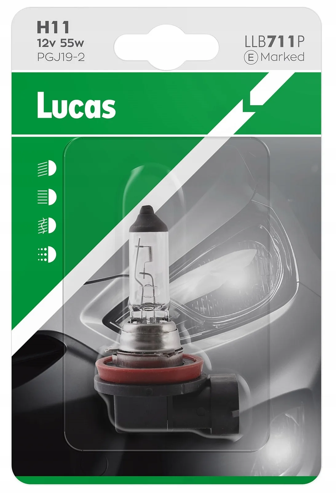 ŻARÓWKA LUCAS H11 12V 55W PGJ19-2 BLISTER