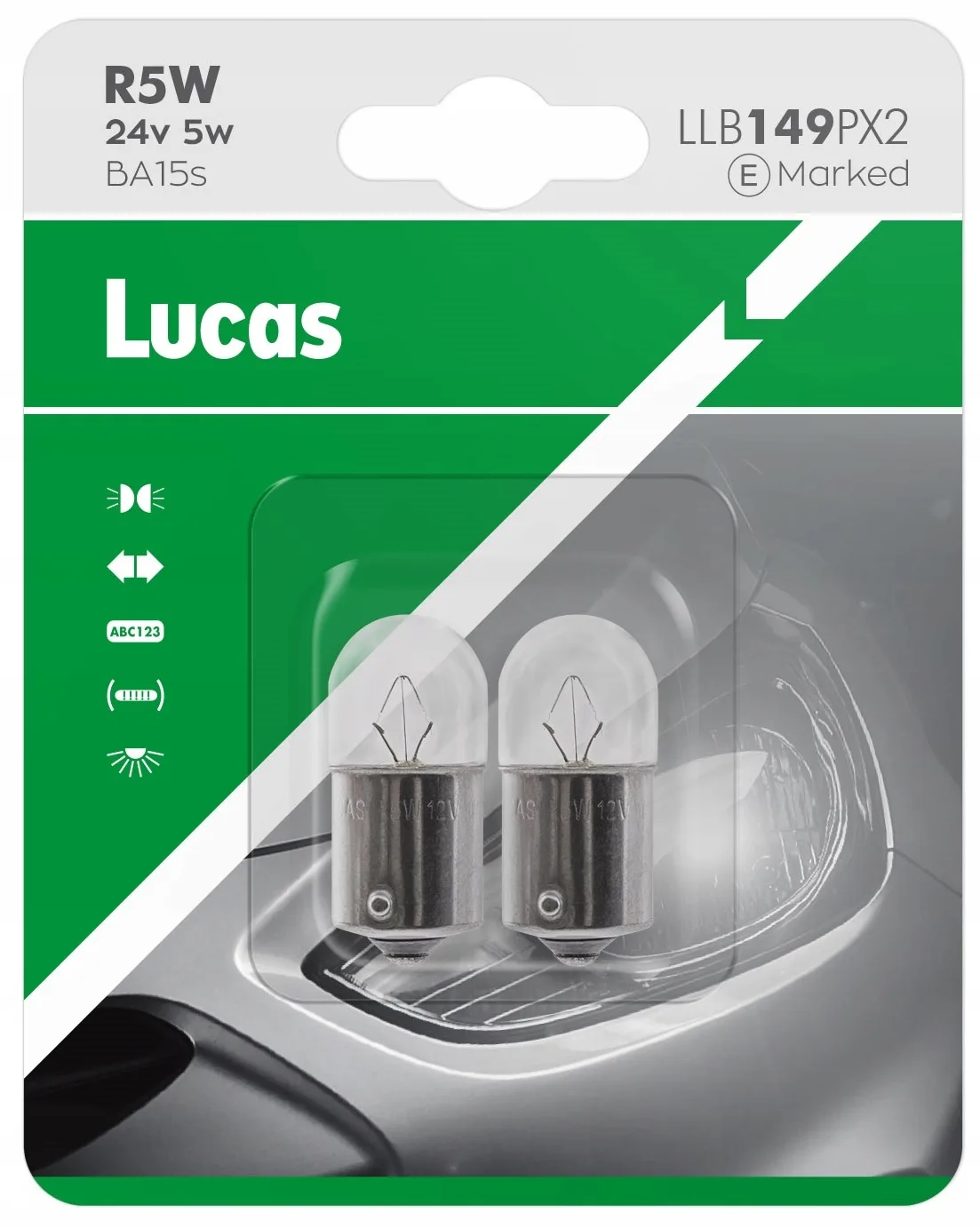 ŻARÓWKA LUCAS 2 szt. R5W 24V BLISTER