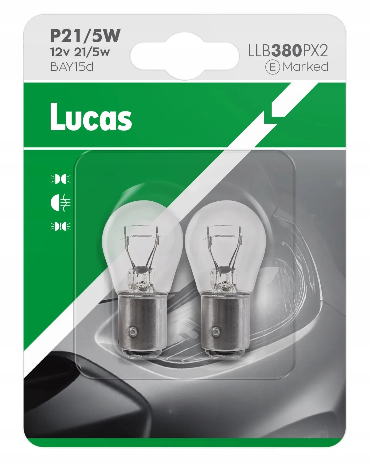 ŻARÓWKA LUCAS 2 szt. P21/5W 12V BAY15d BLISTER
